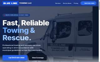 Blue Line Towing website