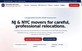 University Van Lines website