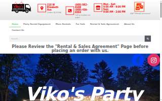Vikos Party Rentals of Rahway website