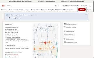 Walgreens Pharmacy of Ramsey website