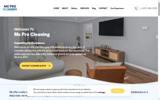 MC Pro Cleaning website