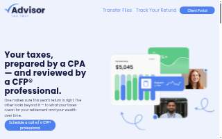 Advisor Tax Prep website