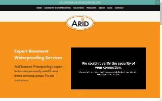 ARID Basement Waterproofing website