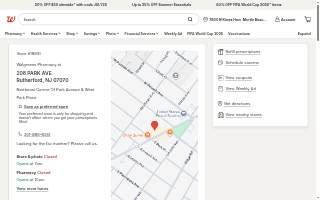 Walgreens Pharmacy of Rutherford website