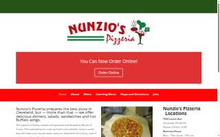 Nunzio's Pizza website
