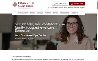 Franklin Family Eyecare website