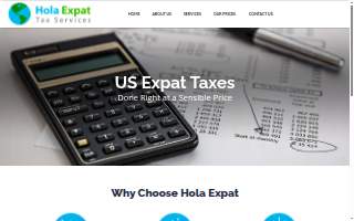 Hola Expat Tax Services website