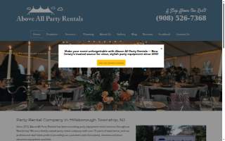 Above All Party Rentals of Somerville website