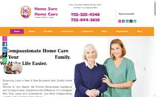 Home Sure Home Care - New Brunswick of South Brunswick website