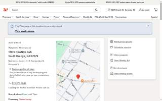 Walgreens of South Orange website