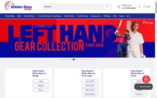 Cricket Store Online - Bats, Balls, Helmets & Gear website