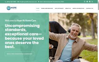 Hope At Home Care website