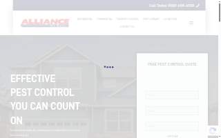 Alliance Pest Services website