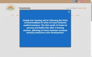Simply Sun Tanning website