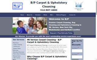 B & P Carpet Cleaning & Upholstery website