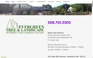 Evergreen Tree and Landscape LLC website