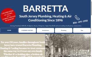Barretta Plumbing, Heating & Cooling website