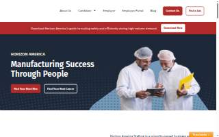 Horizon America Staffing Services website