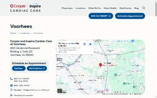 Cooper and Inspira Cardiac Care at Voorhees website
