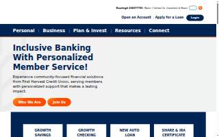 First Harvest Credit Union website
