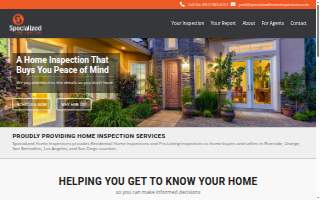 Specialized Home Inspections website