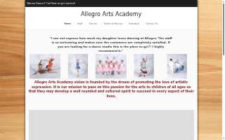Allegro Arts Academy website