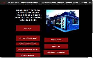 Headlight Tattoo & Body Piercing website