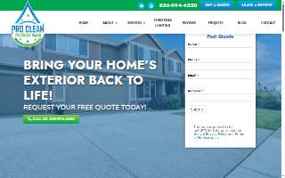 Pro Clean Pressure Wash website