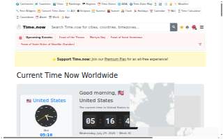 Time & Table Events website