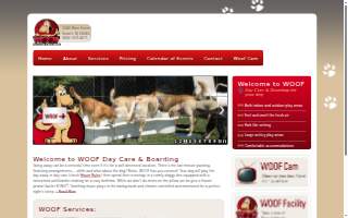 WOOF Day Care & Boarding website