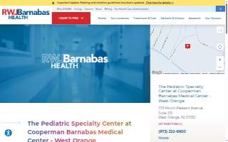 Cooperman Barnabas Pediatric Specialty Center website