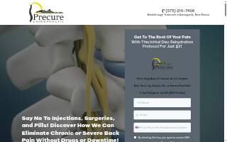 Precure Chiropractic website