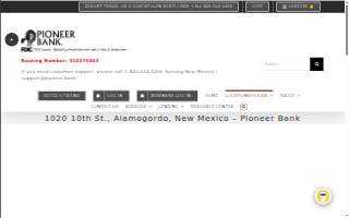 Pioneer Bank website