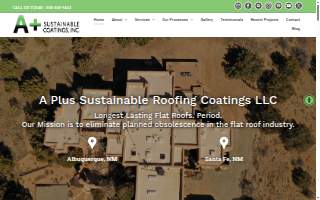 A Plus Sustainable Roofing Coatings website