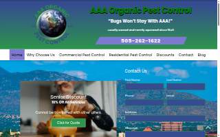 AAA Organic Pest Control website