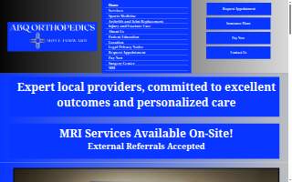 ABQ Orthopedics of Albuquerque website