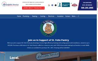 Affordable Service Plumbing, Heating, Air Conditioning and Electric website