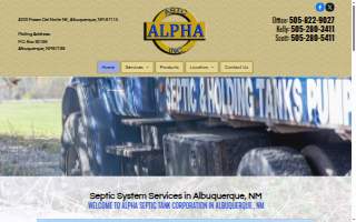 Alpha Septic Tank of Albuquerque website