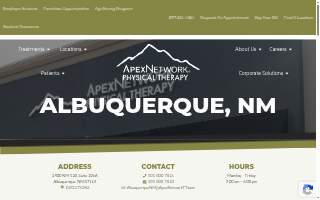 ApexNetwork Physical Therapy of Albuquerque website