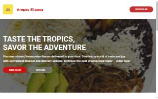 Arepas El pana website