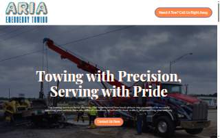 Aria Emergency Towing website