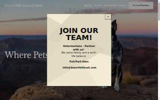 Desert Hills Animal Clinic website