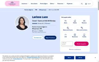 Farmers Insurance - Larissa Luce website