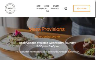 Mesa Provisions website