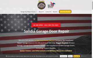 Sandia Garage Door Repair of Albuquerque website