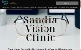 Sandia Vision Clinic Nob Hill website