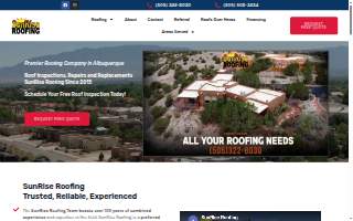 SunRise Roofing website