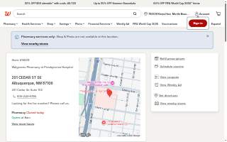 Walgreens Pharmacy at Presbyterian Hospital website