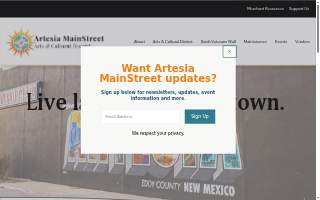 Artesia Mainstreet Inc website