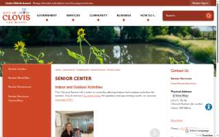 City of Clovis Hillcrest Senior Life Center website
